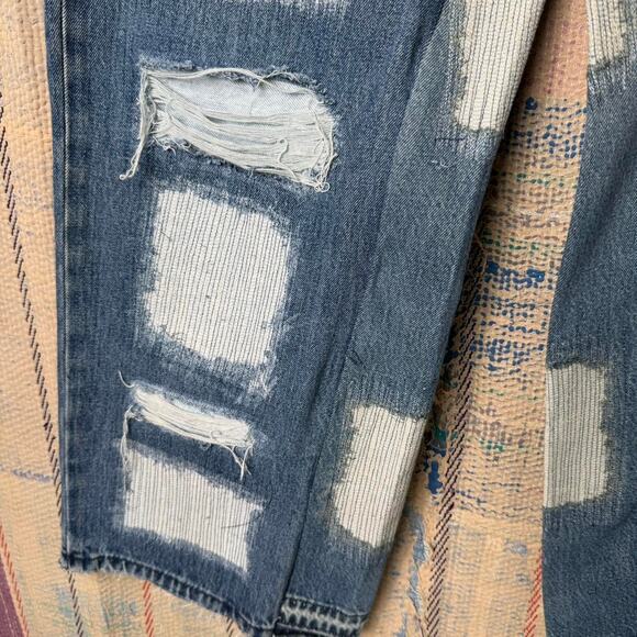 Custom wide leg baggy flared jeans size 34 x 32 - Picture 3 of 5